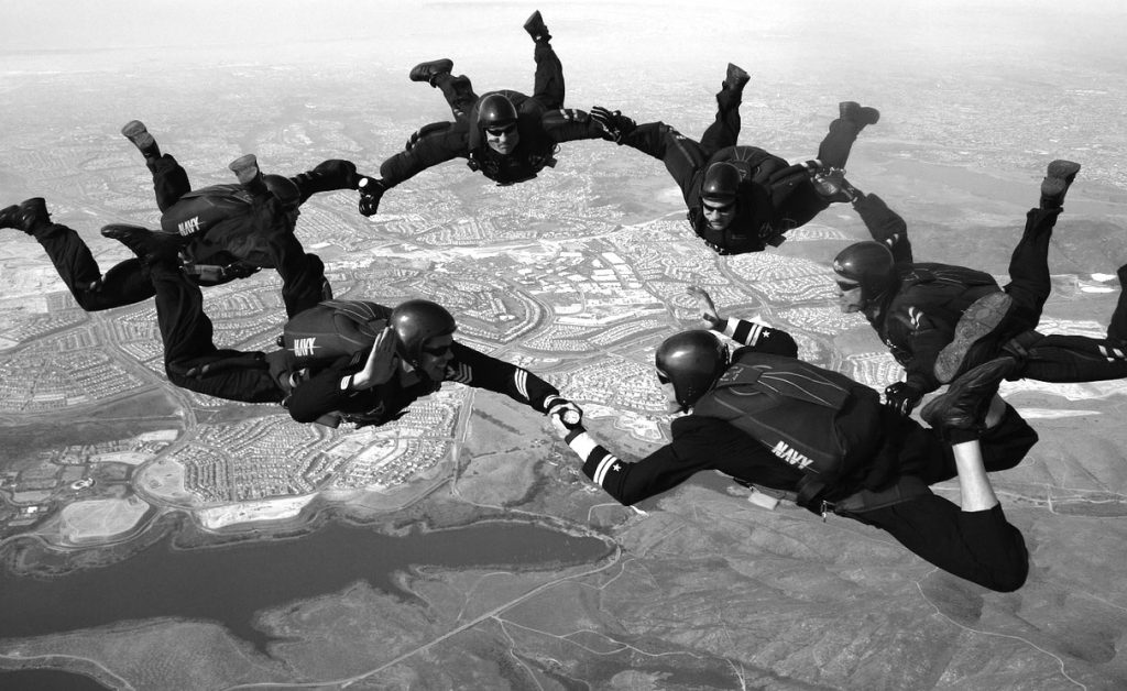 Airborne coaching and peer-ro-peer support group. Thanks to David Mark for the photograph.